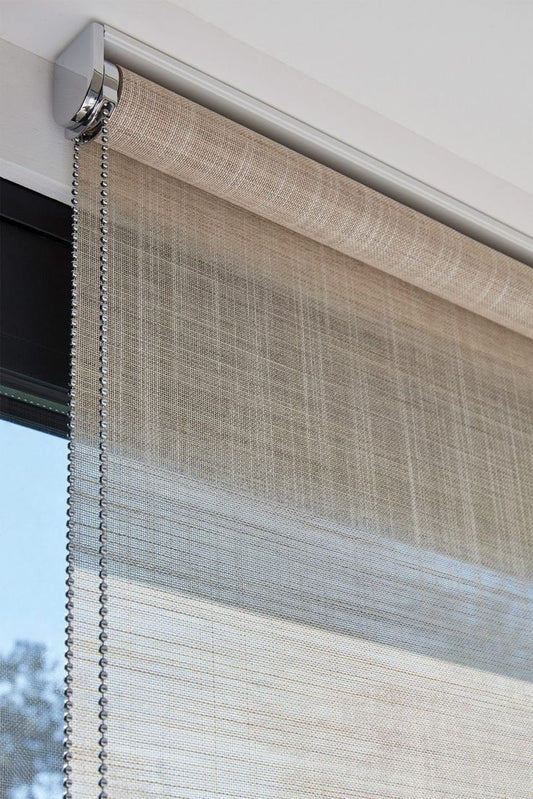 Stellar Tian Blackout Roller Shades Cordless Blinds for Windows, Free-Stop Shades with Valance, Thermal Insulated Fabric, UV Protection, Natural Woven Blinds for Home and Office
