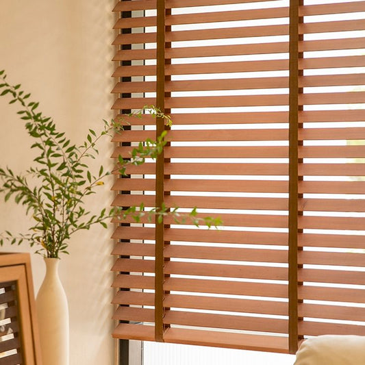 Stellar Tian Customizable Wood Horizontal Cordless Window Blinds Outside or Inside Mount Multi Color